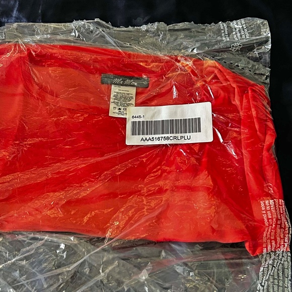 PONCHO, CHIFFON, CORAL, SIZE PLUS, WITH BELT, MADE IN CANADA!, PULL OVER, MR MAX - Picture 16 of 16